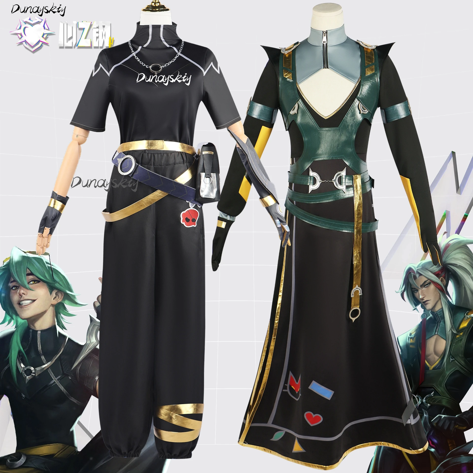 HEARTSTEEL Ezreal Yone Cosplay Costume with Wig Shoes Outfit Game LOL League Of Legends Role Play  for Halloween Customized