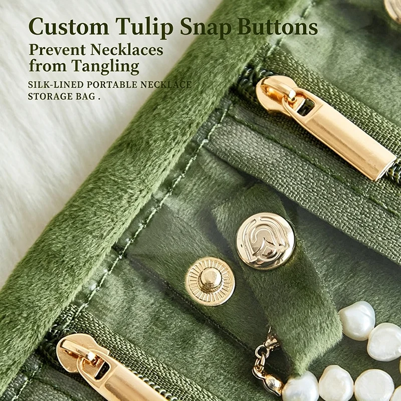 Exquisite Velvet Jewelry Storage Bag Portable Foldable Pouch for Necklace Ring Earrings Travel Organizer Women Accessories Gift