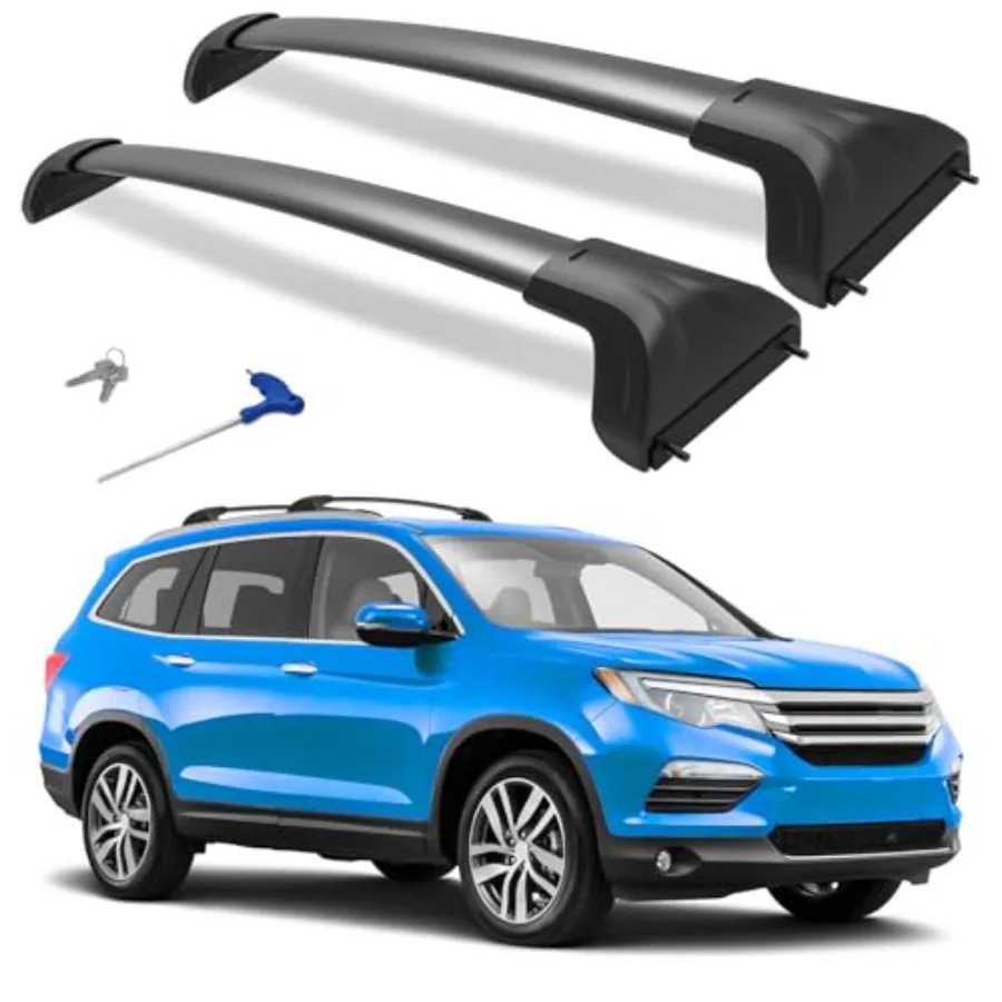 

300lbs Roof Rack Cross Bars Compatible with Honda Pilot 2016-2022 with Flush Rails Lock Aluminum Cross Bar for Rooftop Cargo Ca