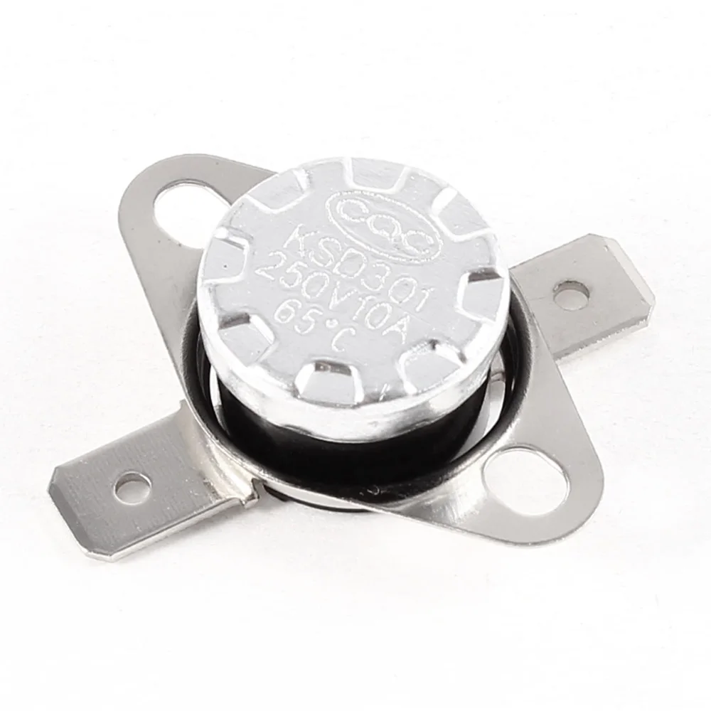 1Pcs Normally Open KSD301 10A 250V 0-130 Degree Normally Closed Bakelite Temperature Switch Thermostat Sensor 50 60 70 80 90 100