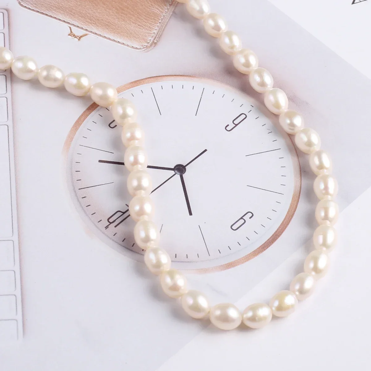 

6-7mmAAA Premium Quality White Rice Natural Freshwater Pearl Rare Bead Women Gift Jewelry Make DIY Necklace Bracelet Accessories