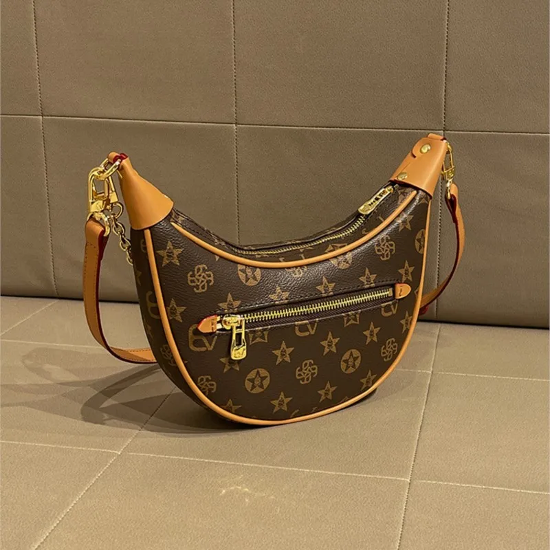 Light luxury brand women\'s handbag designer genuine leather fashionable underarm bag 2024 new high-end single shoulder crossbody