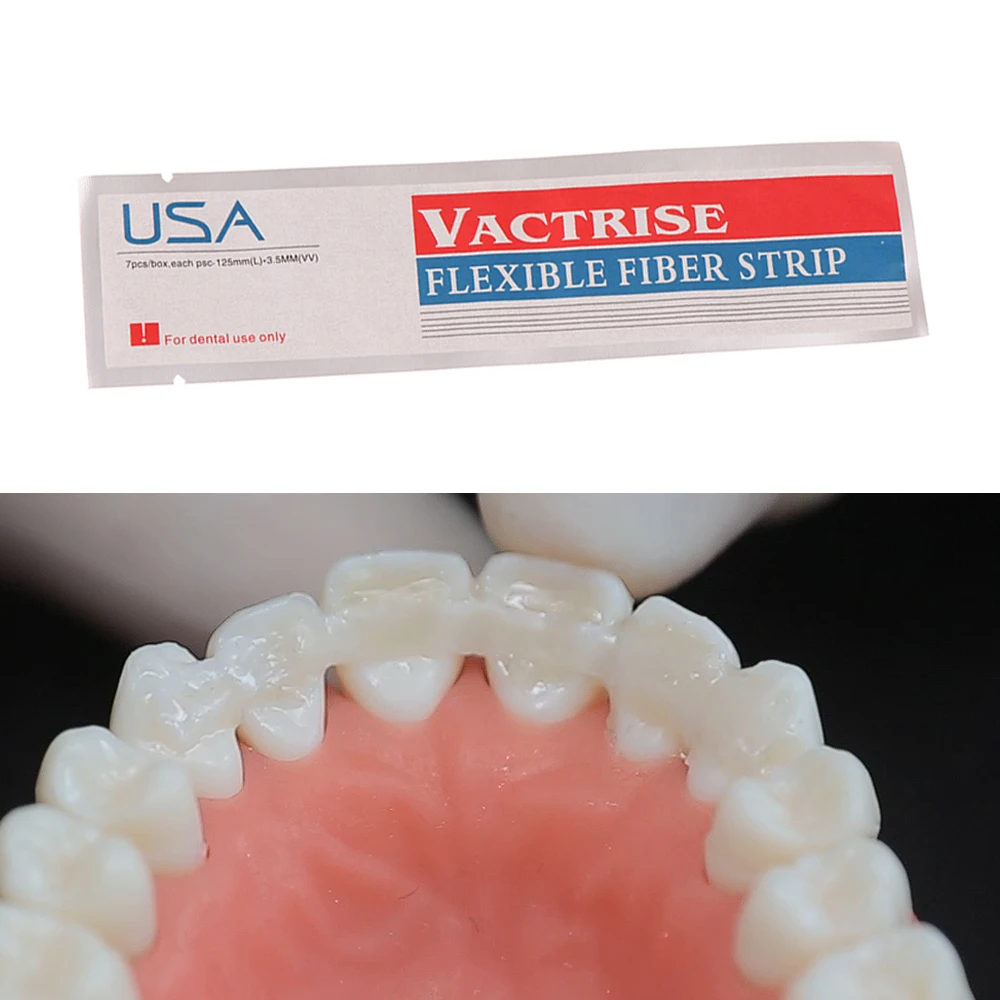 Dental Fiber Strip Splint Flexible Fiber Composite Light-Resin Cure Bonding Strips Retainer Orthodontic Material USA Vactrise