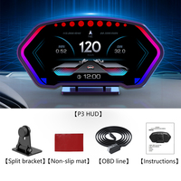 P3 Car HUD Head-up 6-inch High Definition LCD Screen OBD+GPS Dual System Slope Meter 36 Functions 9 Alarm Car Accessory