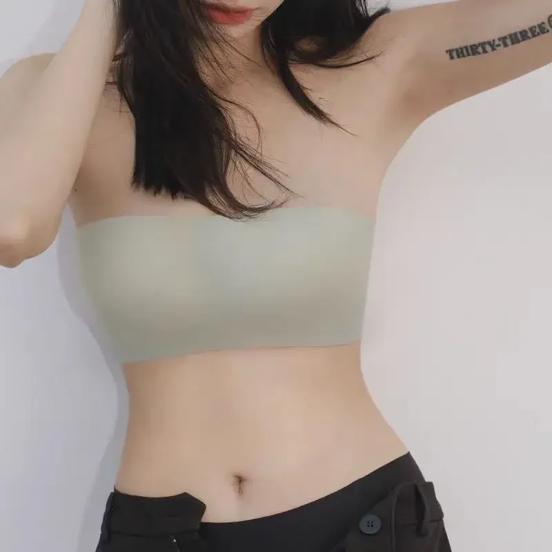 2026 New Women Invisible Strapless Tube Top Bra, Seamless Wireless Non-Slip Push Up Thin Bralette Underwear