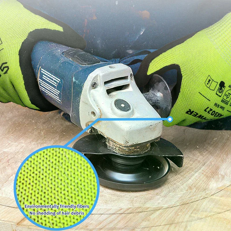 1 زوج قفازات واقية خارجية مقاومة للانزلاق ومقاومة للاهتراء سميكة A6 قفازات مقاومة للقطع والطعن مع أسلاك الفولاذ #3