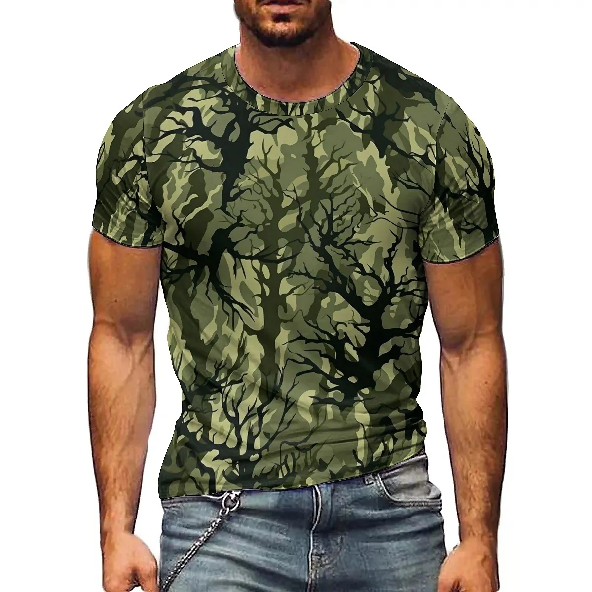 

Creative Men's 3D Printed Short-Sleeve T-Shirt - Party Wear Basic Top