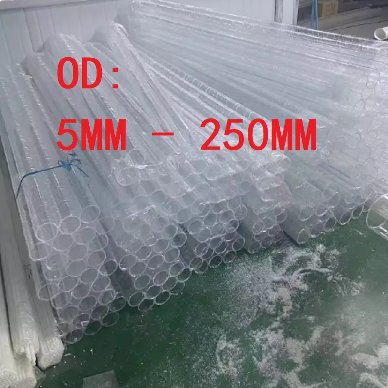 1PC Clear Acrylic Tubes Pipe Aquarium Fish Tank Water Supply Garden Plexiglass Pipes 5mm To 250mm Length 500mm