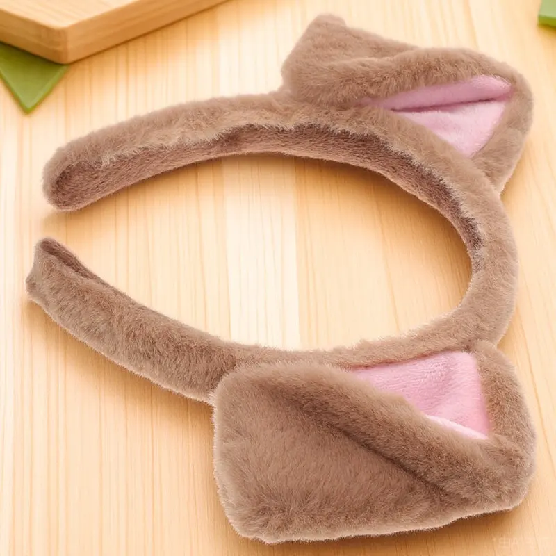 

Ободок с ушками животных: собачьи уши для косплея, сценических выступлений, вечеринок, легкий аксессуар для костюма, повязка на голову с ушками животных