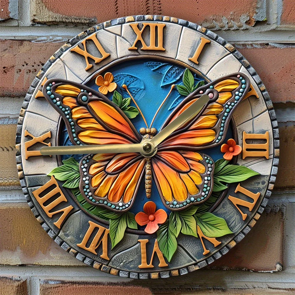 Wall Clock With Butterfly Wings Design - Perfect For Living Room Decor, Pet Lovers & Children'S Day Gift Wall Clocks