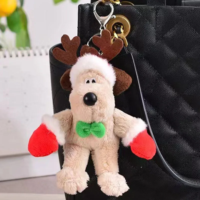 Kawaii Dog Plush Toys Soft Cotton Keychain Cartoon Pilot Dog Plushie Hanging Doll School Bag Car Small Pendant Baby Girls Gift