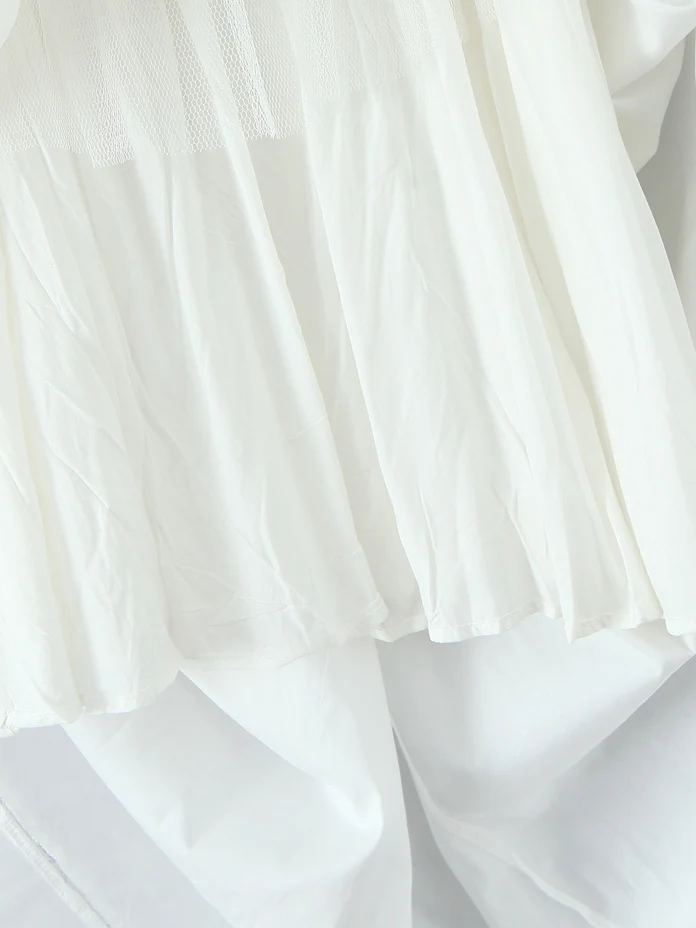 Fre doux blanc noeud épissure Strapl longue Dr minceur taille haute a-ligne robe d'été Ele Dra jupe