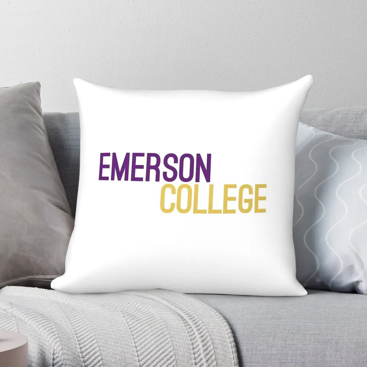 Emerson College Kissenbezug, Polyester, Leinen, Samt, kreativer Reißverschluss, Dekokissenbezug, Auto, Großhandel, 18 Zoll