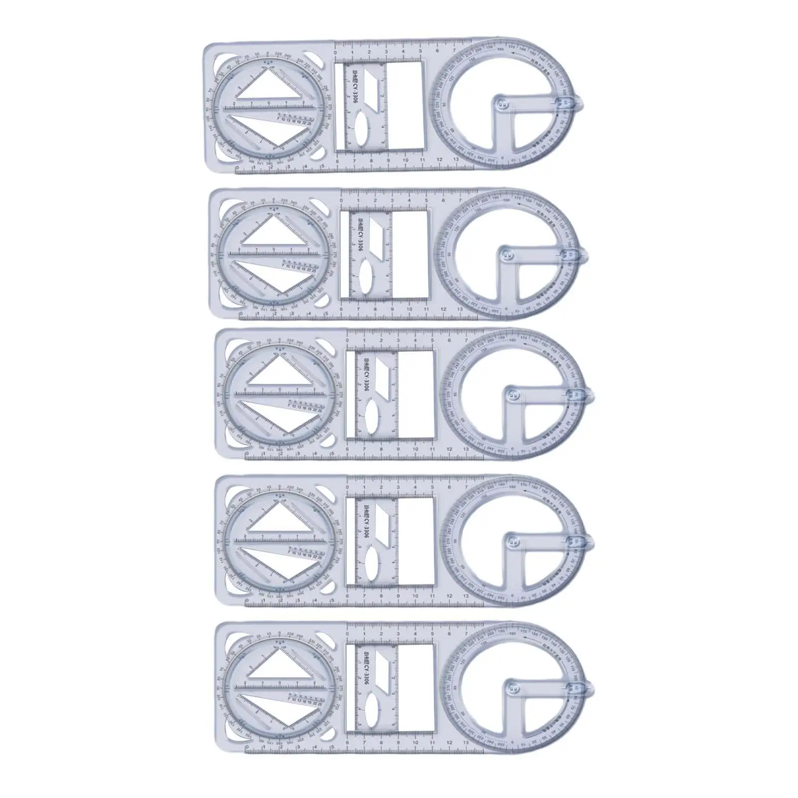 مسطرة هندسية محمولة لفنانين المكاتب ، قالب رسم ، صانع نمط ، 5 قطعة