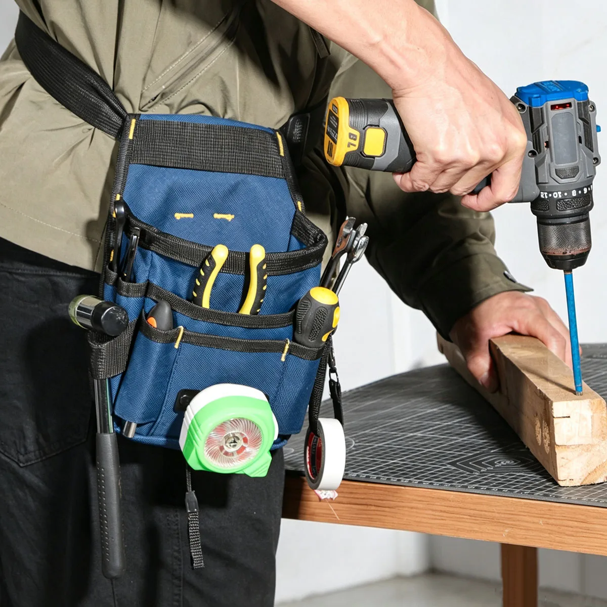 Multifunctional Electrician Tool Waist Bag Portable Storage Pouch For Carpenter Gardener Home Motorcycle Repair Organizer