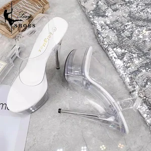 Giày cao gót siêu minh trong suốt cho các cô gái, Stylus Club, Dép nền vũ nữ vũ nữ thoát y, Crystal Sexy Pole Dance, 15cm, 2023 8 Bán hàng chính trong suốt Sandal Zara - №2
