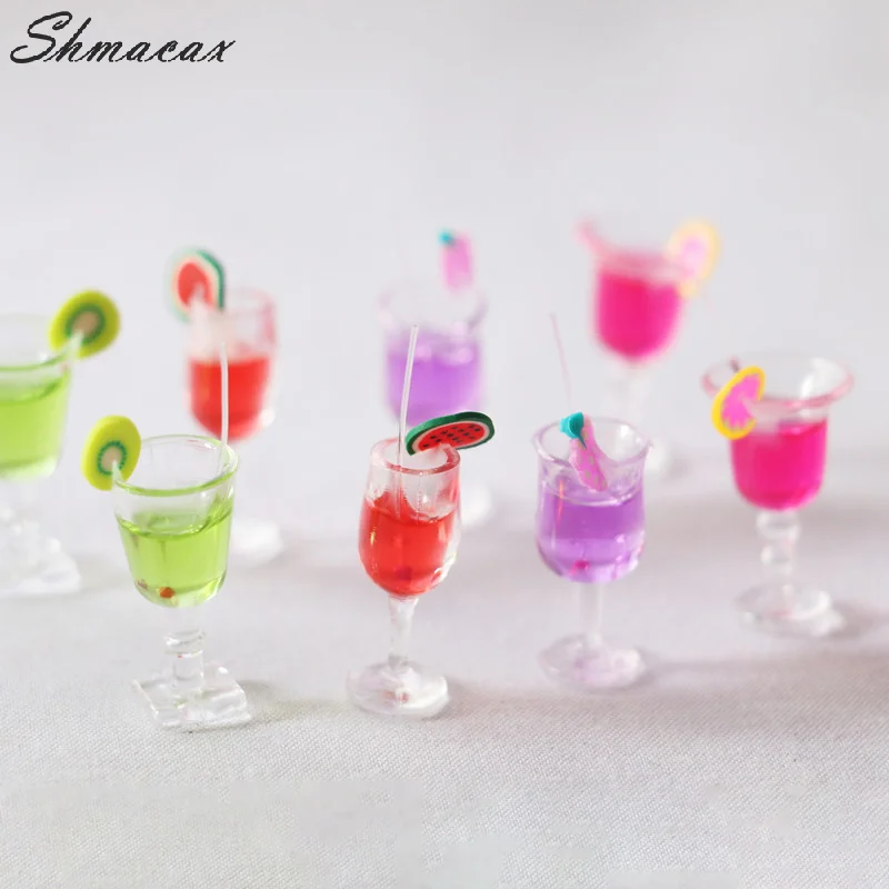 4 pz 1:6 casa delle bambole in miniatura frutta Cocktail bevande tazza modello bambini finta gioca giocattolo casa delle bambole accessori