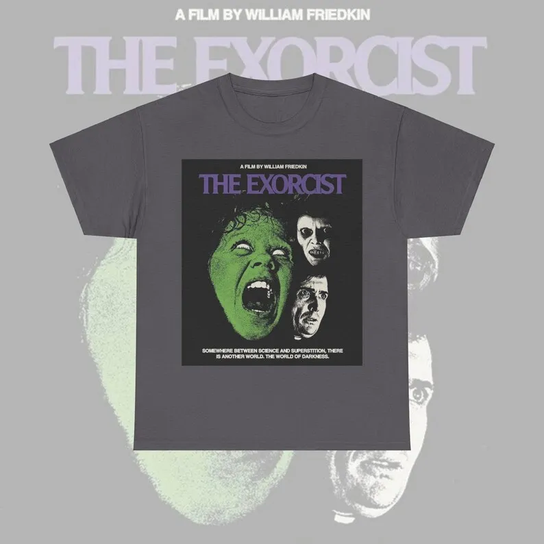 The Exorcist T-shirt, Classic Horror Movie Fan Gift, Scary Halloween Graphic T-shirt, Vintage Distressed Design, Creepy Occult