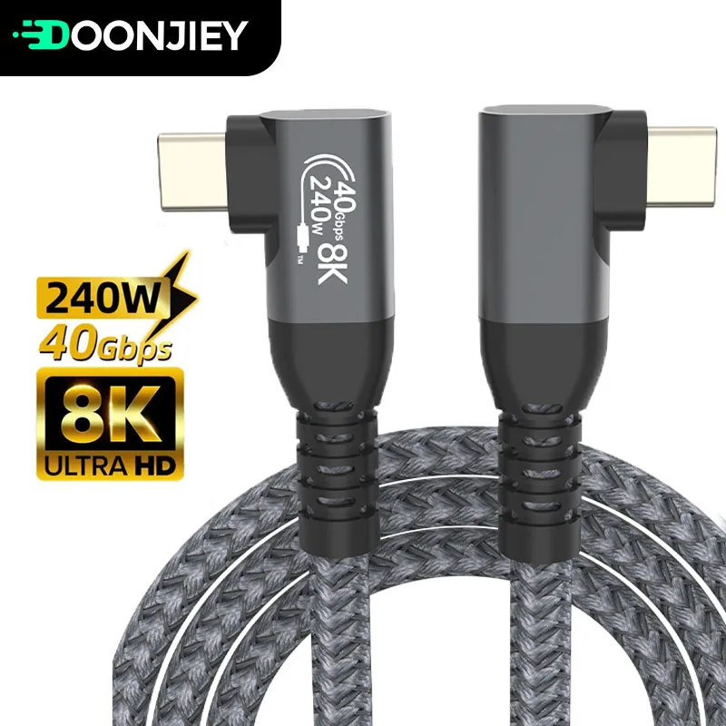 

Elbow Thunderbolt 4 Cable 40Gbps USB 4 Data Cable Type C to Type C PD 240W Fast Charging Cord for iPhone 15 Pro SSD Power Bank