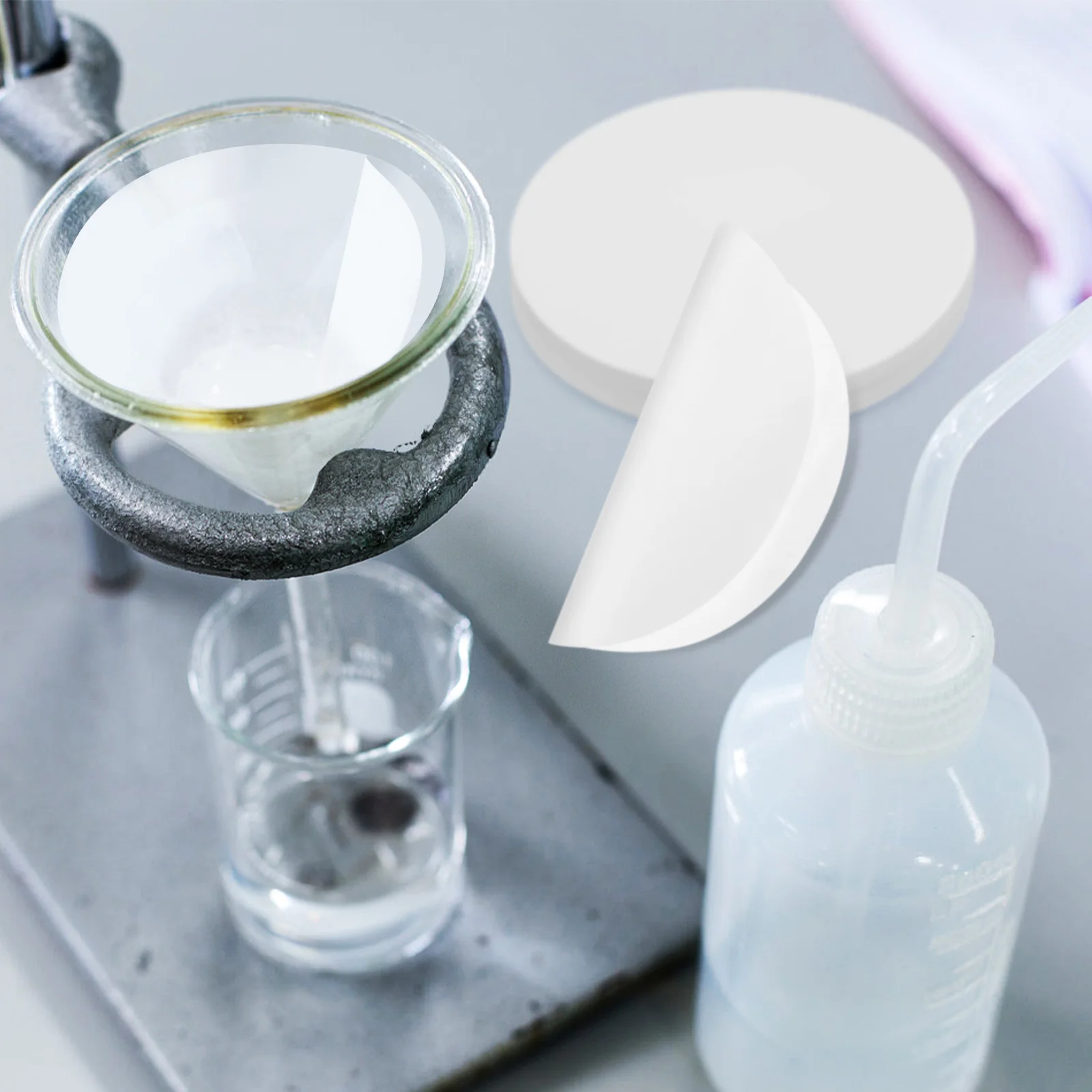 

100 pcs Filter Paper Discs Medium Flow Rate Qualitative Chemistry Lab Cellulose Science Equipment For Experiment General