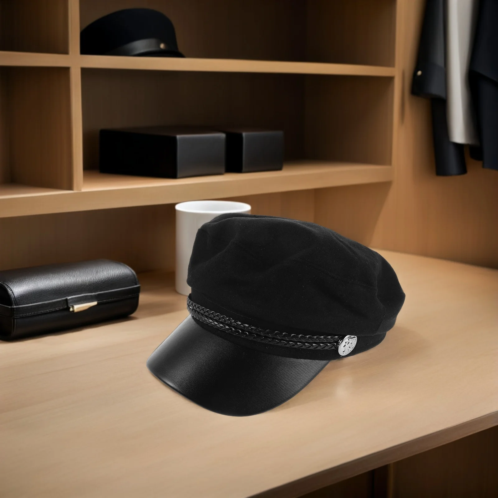 

Elegant Beret Hat Panel Octagonal Flat Cap Vintage Sailor Newsboy Style Unisex Daily Wear Cap For Women Men