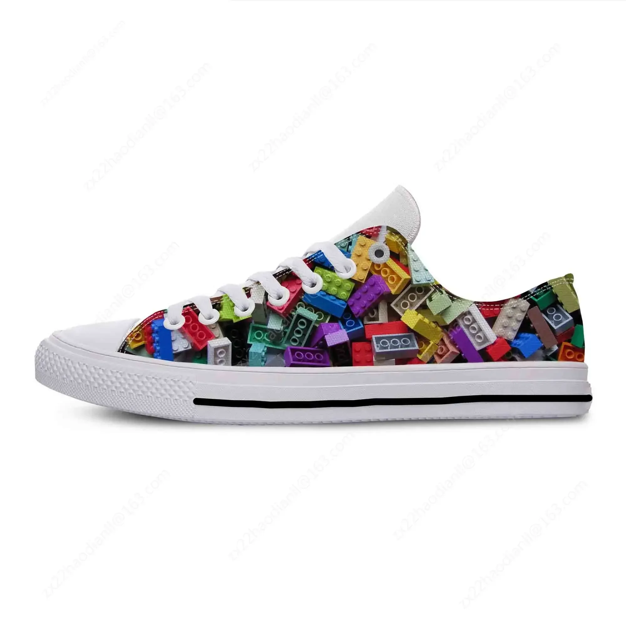 

Building Toys Toy Block Bricks Lightweight Cloth 3D Print Hot Fashion High Top Canvas Shoes Men Women Casual Breathable Sneakers