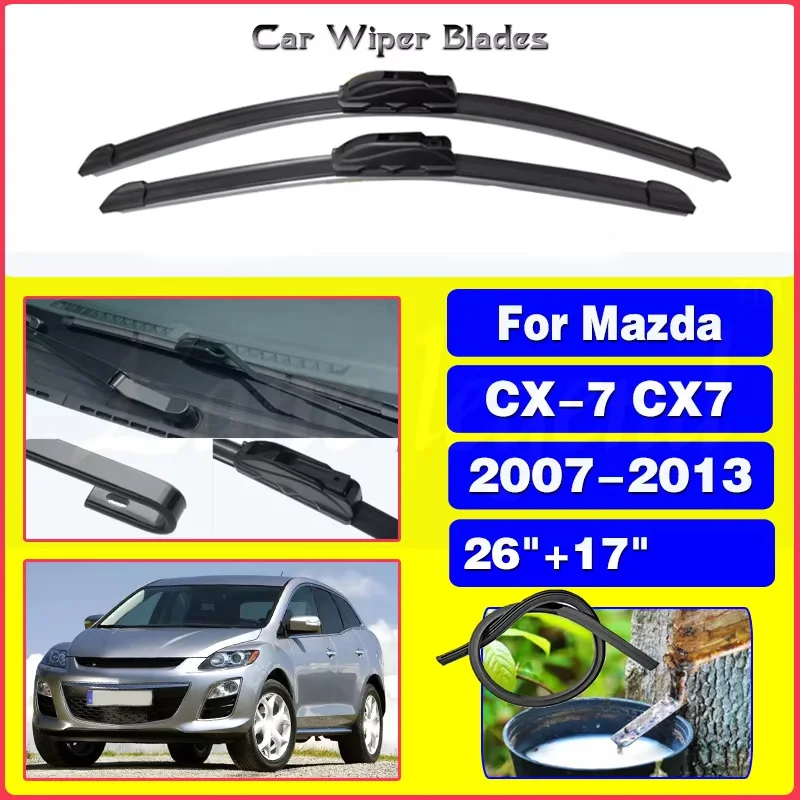 Wiper Front Wiper Blades For Mazda CX-7 CX7 2007 - 2013 Windshield Windscreen Clean Window Car Rain Brushes 26