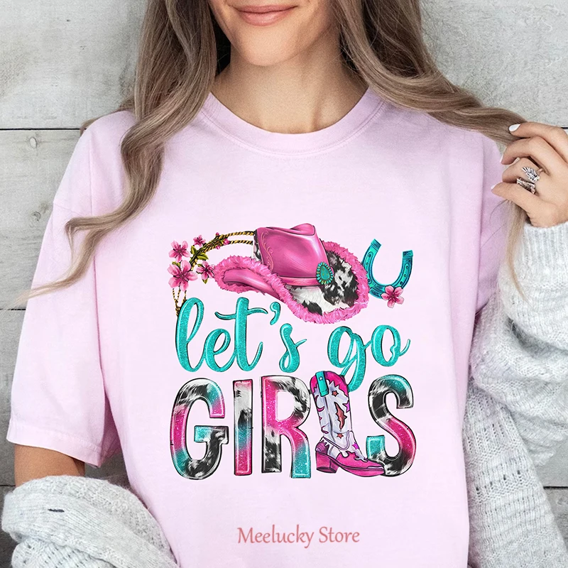 let's go girl Letter printed pattern women's top, enhancing color and vitality