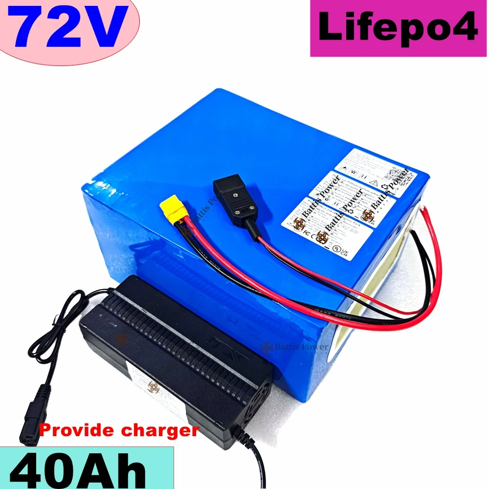 

lithium ion 72v 40Ah battery BMS 20S li battery for 2000w 3500w 7000w scooter inverter motorcycle +10A charger