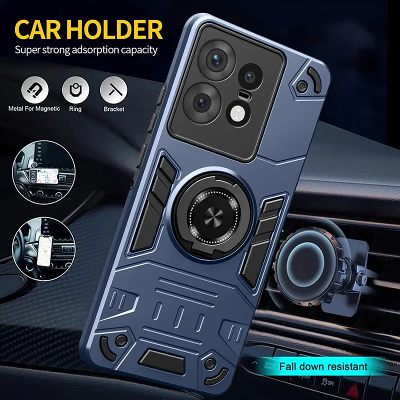 حافظة هاتف موتورولا موتو إيدج 50 60 ستايلس فيوجن NEO Pro 5G، درع 360 ° حلقة دوارة تدعم الغطاء الواقي المقاوم للصدمات #1