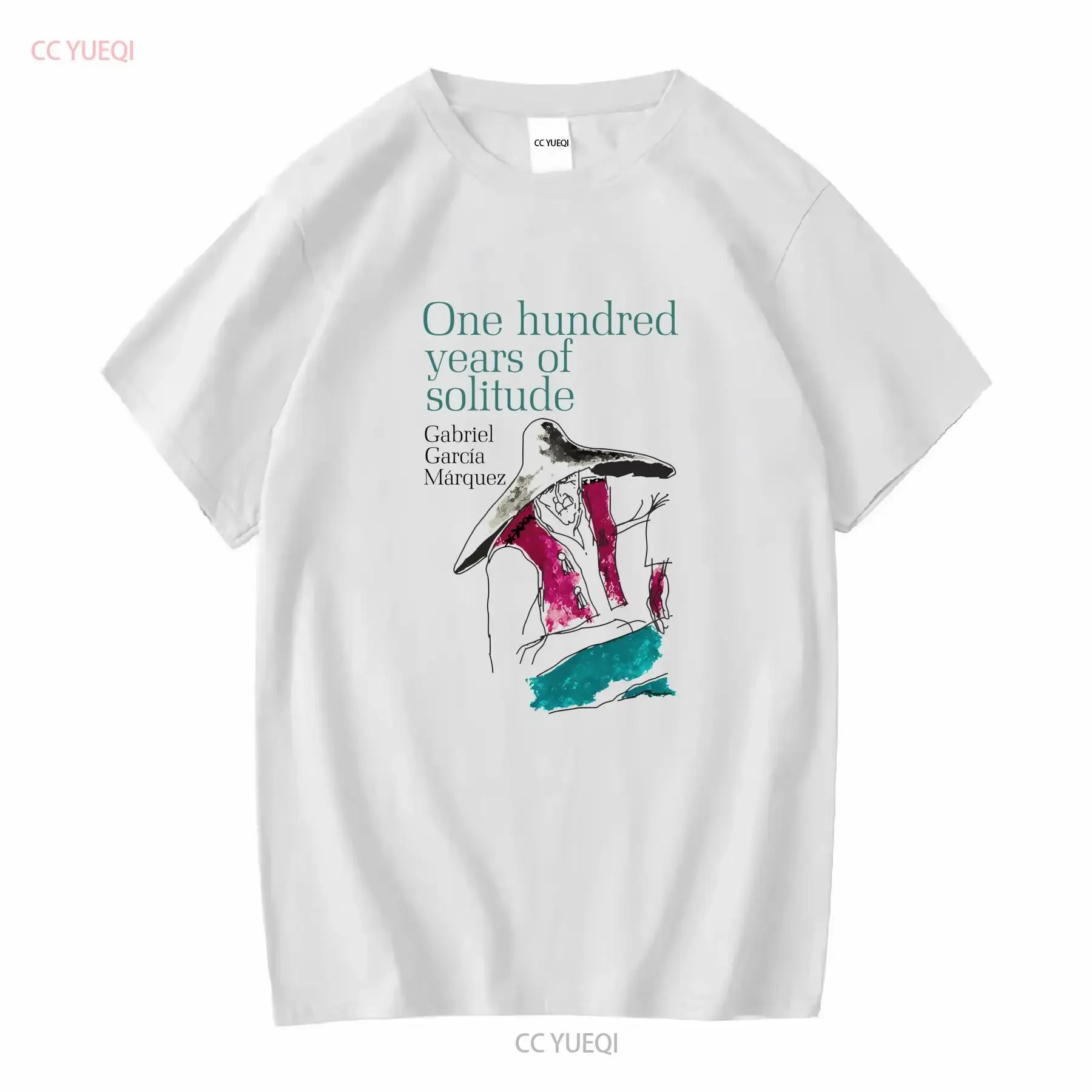 1967 gabriel garcía márquez cien años de soledad cubierta de libro camiseta vintage lavado Casual Top para uso diario