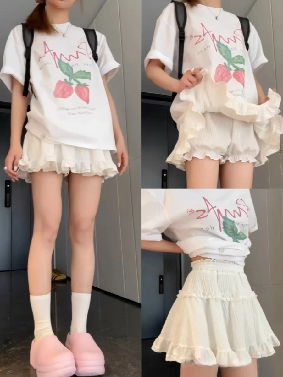 

Юбка-пышка для полных женщин, белая, с цветочным узором, с завышенной талией, А-силуэт, летняя, для повседневной носки