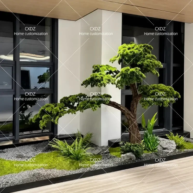 Simulation pine Luo Hansong fake pine shopping mall hotel decorative modeling beauty welcome pine landscape