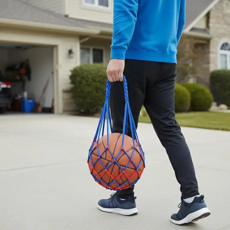 

Nylon Bold Football Net Bag Single Ball Storage Portable Soccer Ball Mesh Holder for Outdoor Sports and Training