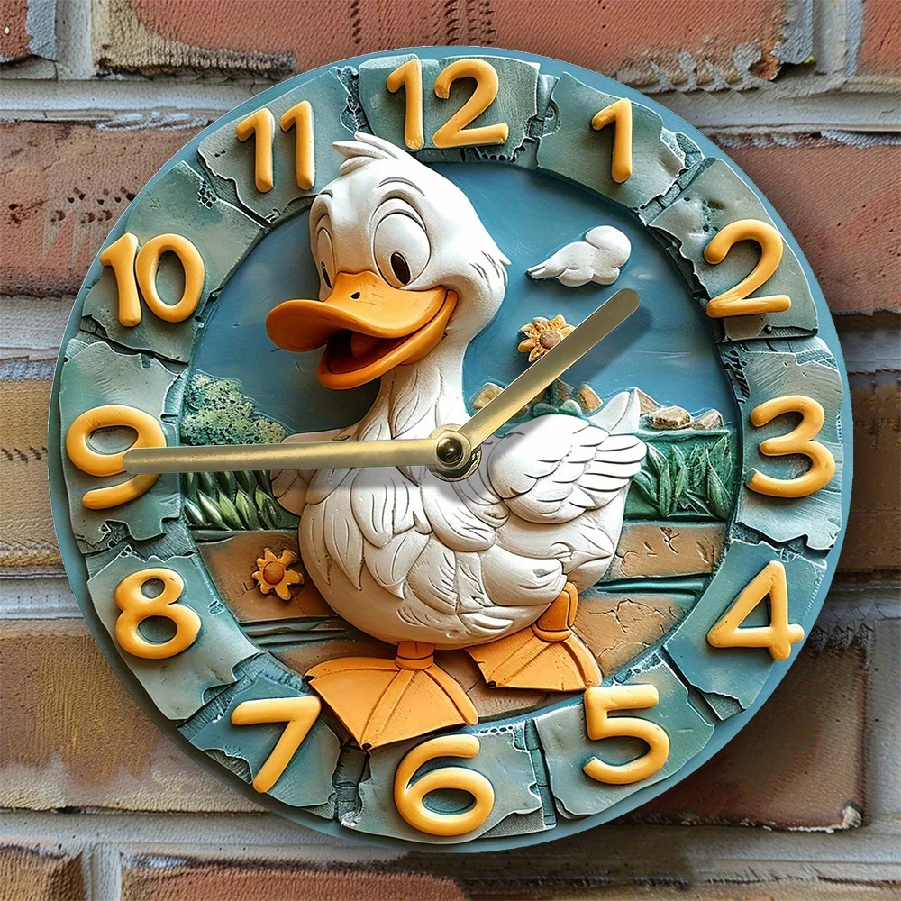 Silent Aluminum Wall Clock with Duck Design - Perfect for Summer Kitchen Decor & Mother'S Day Gift Wall Clock Modern Design