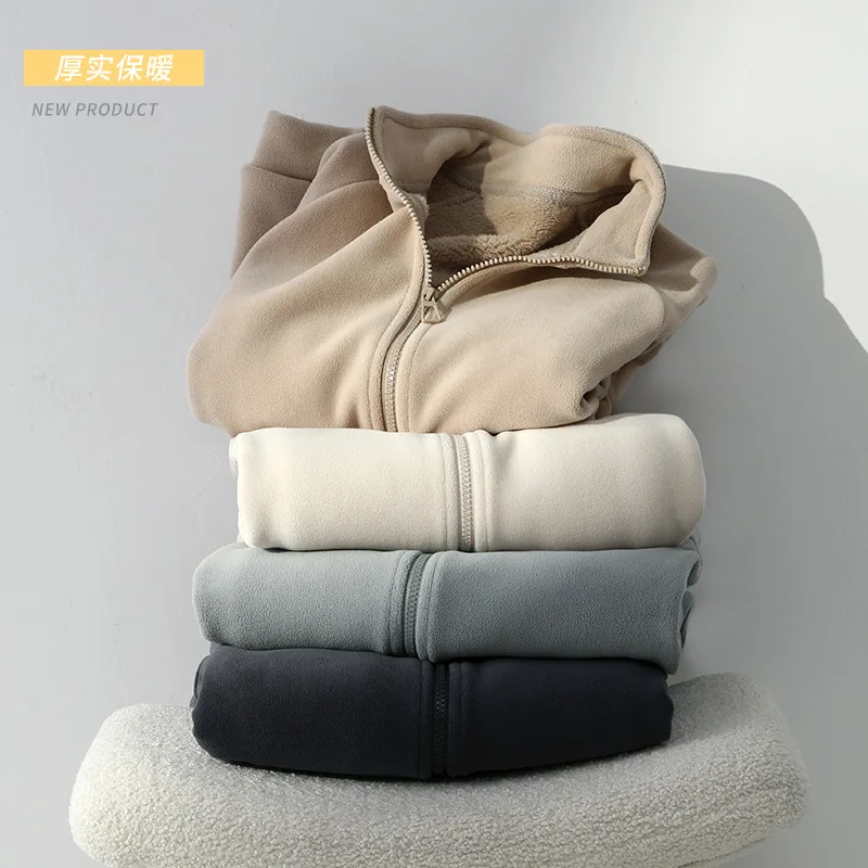 Autumn and Winter Velvet Clothes Women's Jacket Warm Fleece Cardigan Wear Long-sleeved Top Casual Shirt