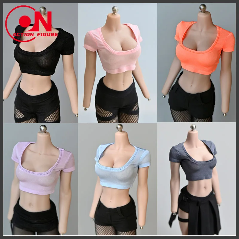 قميص قصير بدون خصر للإناث ، نموذج ملابس مناسب لشخصية جندية الحركة 12 "، قطع منخفض ، مقياس #1