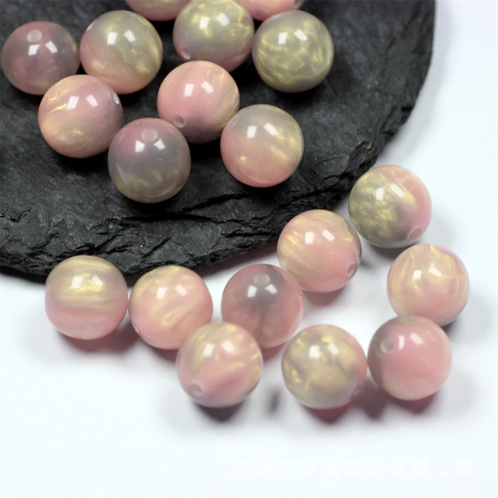 لامعة لامعة مستديرة 12 مللي متر الراتنج الملونة البلاستيك فضفاض الخرز لصنع المجوهرات النتائج سوار ذاتي الصنع #6