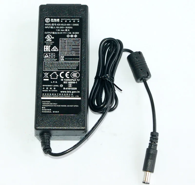 Genuine HOIOTO ADS-65LSI-48N-1 53060E AC Switching Adapter Charger For Dahua Video Recorder Power Supply 53V 1.13A 60W