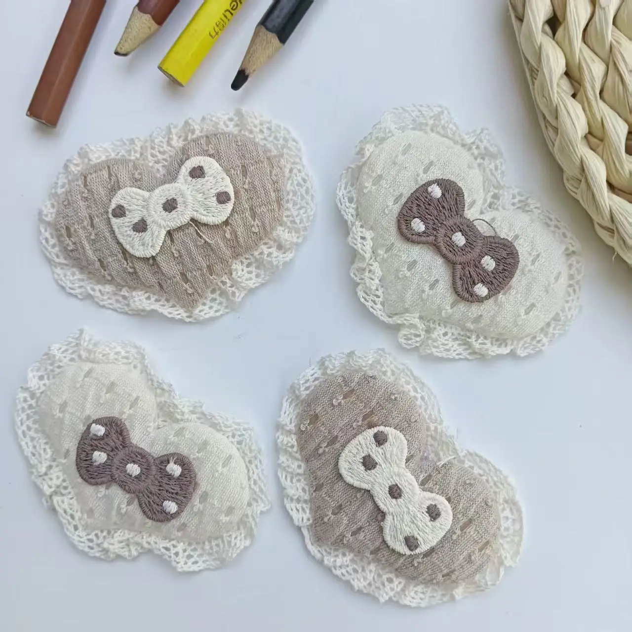 

300pcs Wholesaleins Lace Yarn Heart Diy Internet Celebrity Korean Version Cute Small Hairpin Accessories Clothing Auxiliary Mate