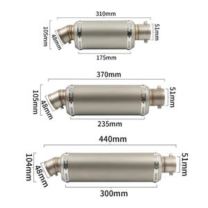 51mm universal motocicleta yoshimura silenciador de escape 310 370 440mm tubo 100cc-1000cc atv gp scooter para fz6 pcx125 8 principais vendas ponteiras yoshimura - №5