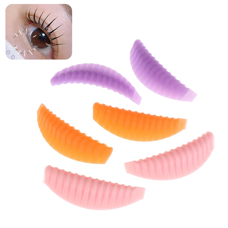 4 pares reutilizáveis almofada de levantamento de cílios almofada de laminação de silicone listra vertical perm hastes 3d cílios extensão modelador ferramenta de maquiagem