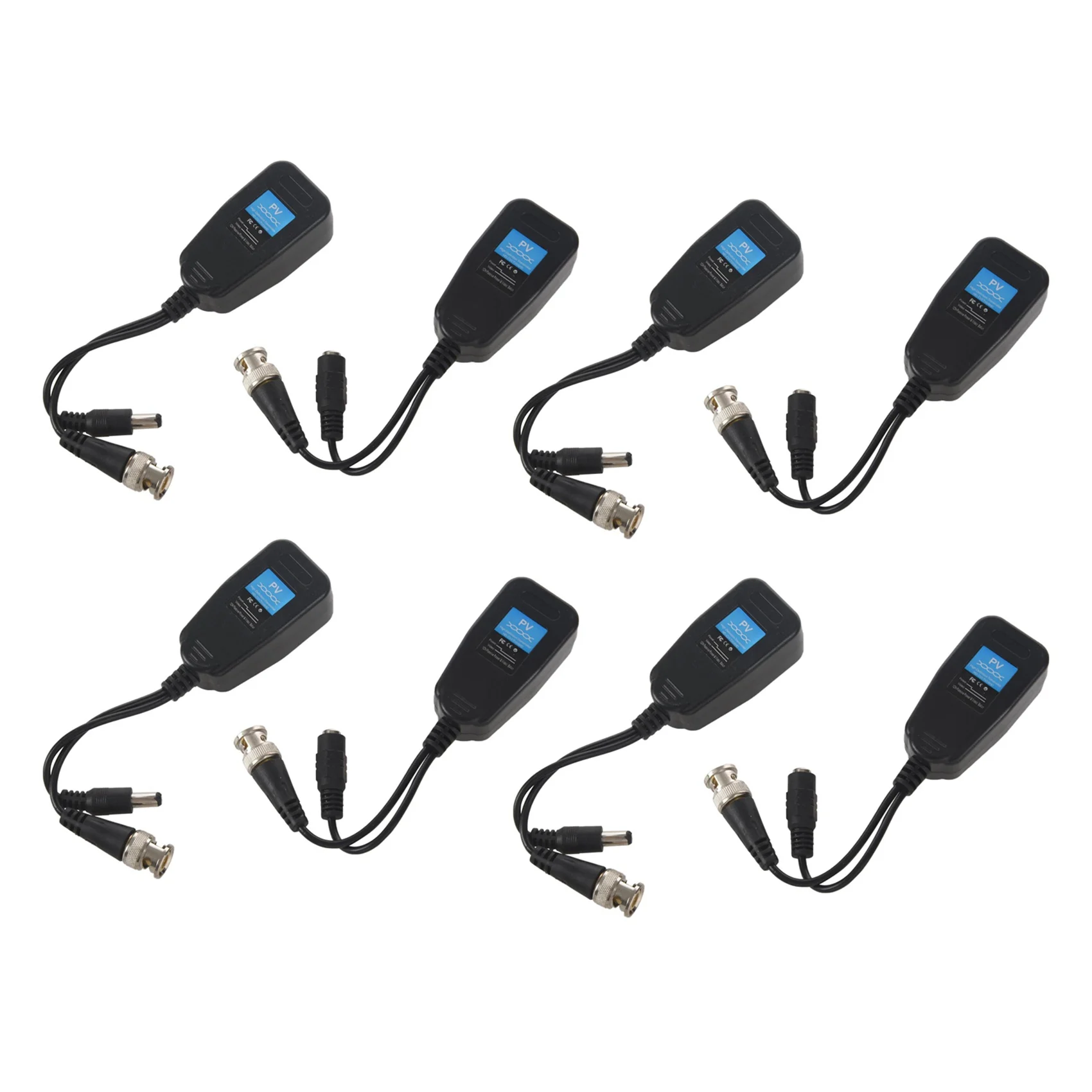 Balun video passivo ABKQ-HD-CVI/TVI/AHD con connettore di alimentazione e trasmettitore dati RJ45 CAT5 4 paia