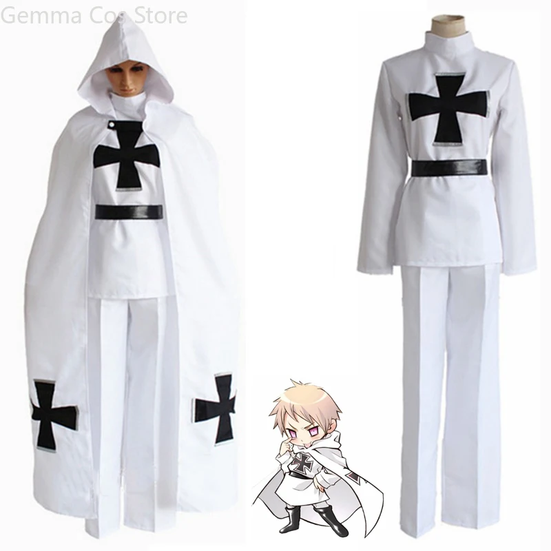 

Axis Powers Hetalia Cosplay Costume Trench Coat Teutonic Knights Prussia Anime APH Halloween Christmas Carnival Full Set