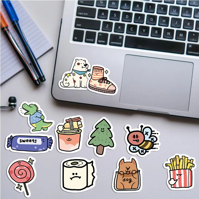 100 adesivi animali carini adesivi per bottiglie d'acqua impermeabili in vinile per laptop, telefono, skateboard, premi in classe