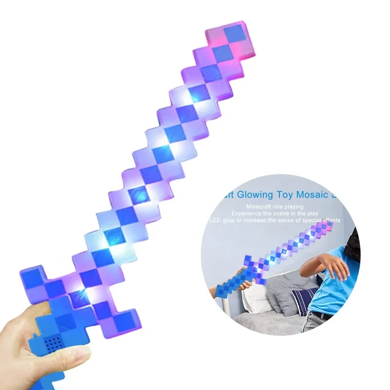 

Hot Sale Wholesale Products Led Toys Light-Up Saber Pixel Sword with Sound for Kids Outdoor Cosplay Parties Supplies