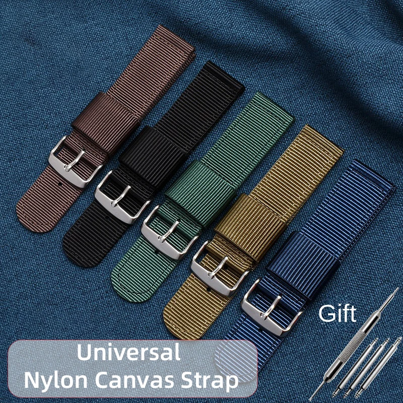 

For DW Tissot Casio Seiko Watchband Women and Men Nylon Watch Strap 18mm 20mm 22mm 24mm Bracelet Huawei Samsung Sports Bands