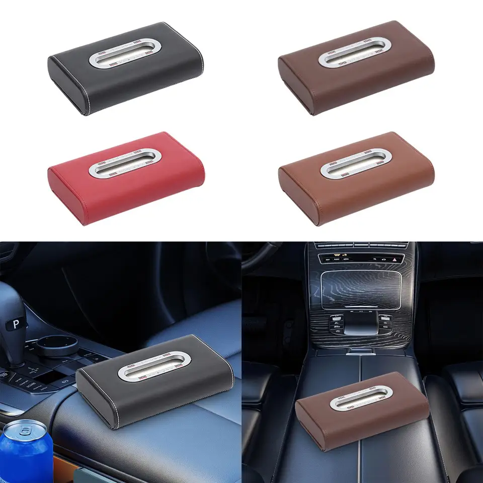 車用ティッシュボックスオーガナイザー 長方形 車用ナプキンケース PU