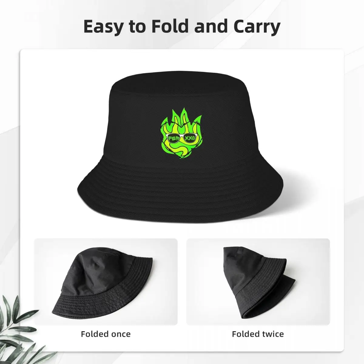 Streetwear FERXXO Thorn Heart Bucket Hats For Unisex Foldable Ferxxo Feid Fisherman Cap Vocation Getaway Headwear