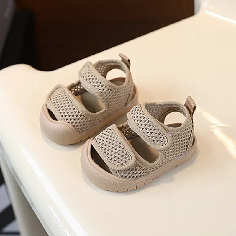 Boys Summer Mesh Sandals Children's Breathable Girls Causal First Walker Sandals Toddlers Toes-covered Kids Fashion Beach Shoes